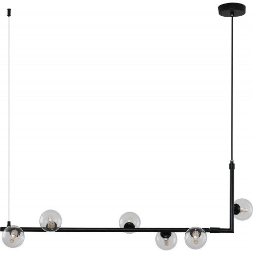 Stylowa Lampa wisząca szklane kule Simply 90 przezroczysto-czarna Step Into Design do salonu