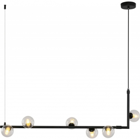 Stylowa Lampa wisząca szklane kule Simply 90 przezroczysto-czarna Step Into Design do salonu