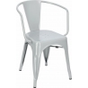 Designerskie Krzesło metalowe z podłokietnikami Paris Arms insp. Tolix Szare D2.Design do jadalni, salonu i kuchni.