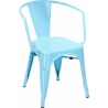 Designerskie Krzesło metalowe z podłokietnikami Paris Arms insp. Tolix Niebieskie D2.Design do jadalni, salonu i kuchni.
