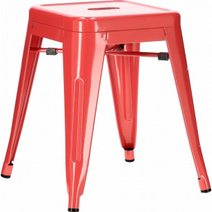 Designer Tolix - Paris red industrial metal stool