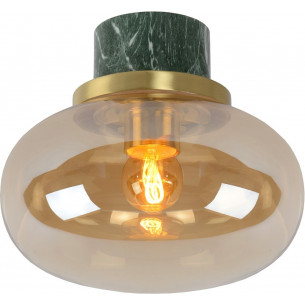 Lorena 23 amber/green marble glass bathroom ceiling lamp Lucide