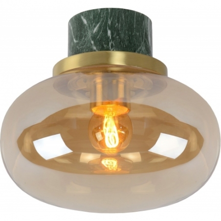 Lorena 23 amber/green marble glass bathroom ceiling lamp Lucide