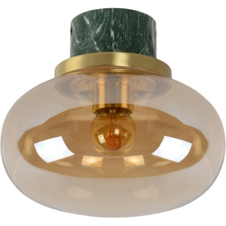Lorena 23 amber/green marble glass bathroom ceiling lamp Lucide