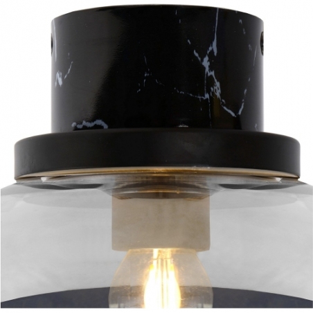 Lorena 23 smoke glass/black marble glass bathroom ceiling lamp Lucide