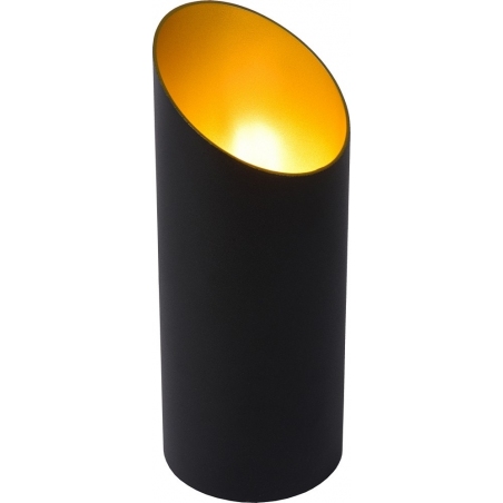 Stylowa Lampa stołowa tuba Quirijn czarno-złota Lucide na komodę i do sypialni
