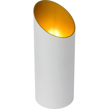 Stylowa Lampa stołowa tuba Quirijn biało-złota Lucide na komodę i do sypialni