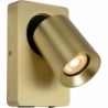 Nigel satin brass wall lamp with switch and usb Lucide