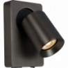 Nigel black steel wall lamp with switch and usb Lucide