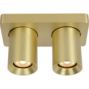 Nigel II satin brass ceiling spotlight Lucide