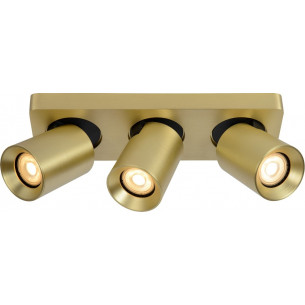 Nigel III satin brass ceiling spotlight Lucide 2