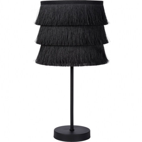 Stylowa Lampa stołowa z frędzlami boho Togo szara Lucide na komodę i do sypialni