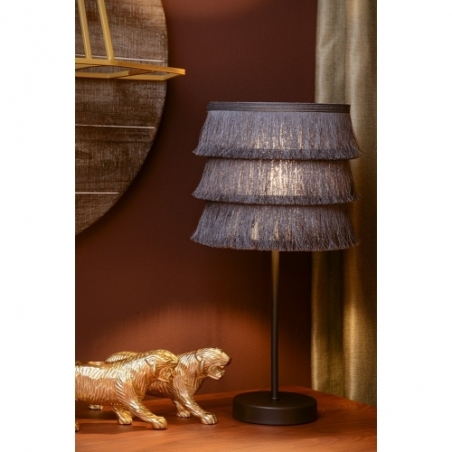 Togo grey table lamp with boho fringes Lucide