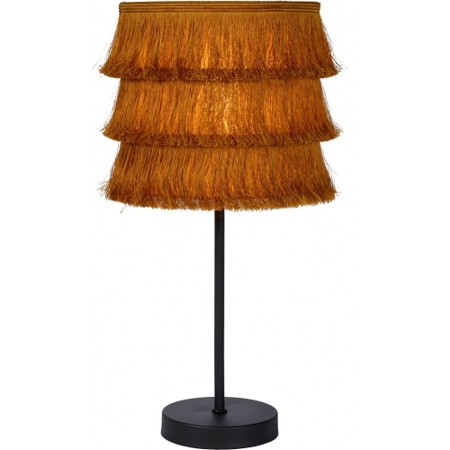 Stylowa Lampa stołowa z frędzlami boho Togo żółta Lucide na komodę i do sypialni