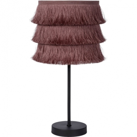 Stylowa Lampa stołowa z frędzlami boho Togo różowa Lucide na komodę i do sypialni