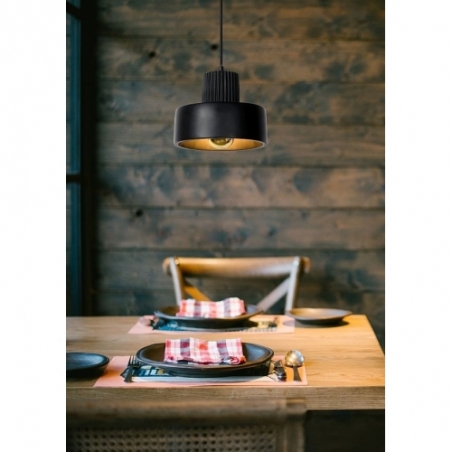 Stylowa Lampa wisząca betonowa Ophelia 20 czarna Lucide do salonu i jadalni