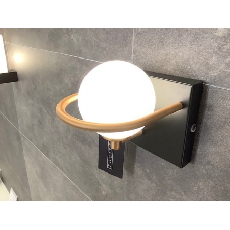 Isobel opal/black glass ball bathroom lamp Lucide