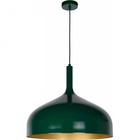 Stylowa Lampa wisząca metalowa Rozalla 50 zielony połysk Lucide do salonu i jadalni