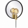 Reflex black&amp;gold round wall lamp with mirror Lucide