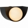 Benni opal/black wall lamp with glass ball Lucide