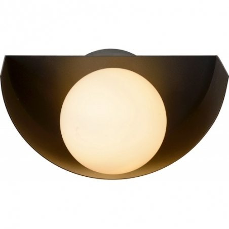 Benni opal/black wall lamp with glass ball Lucide