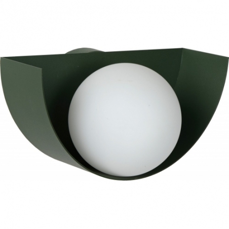 Benni opal/green wall lamp with glass ball Lucide