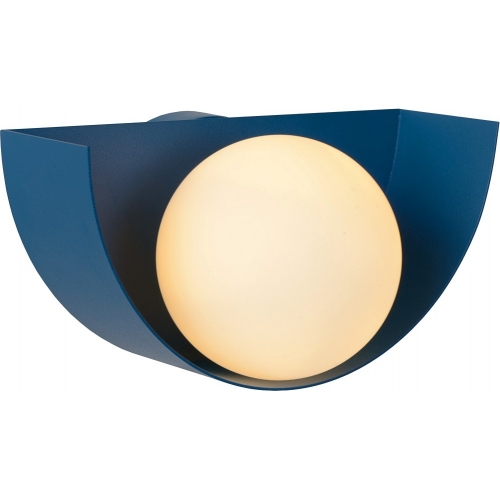 Benni opal/blue wall lamp with glass ball Lucide