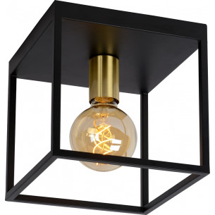 Ruben black industrial ceiling lamp Lucide