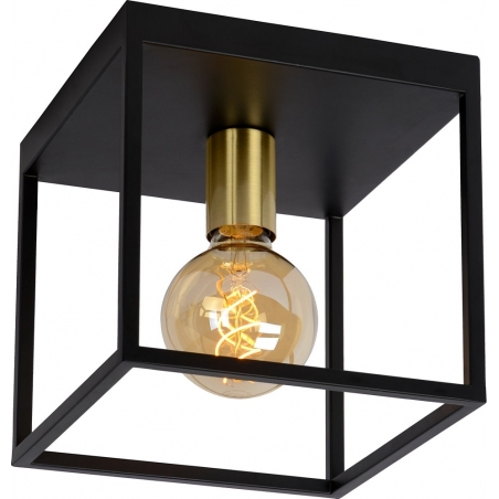 Stylish Ruben Black Industrial Floor Lamp With 3 Lights Lucide - Lucide Ruben Flush Ceiling Light Black Gold