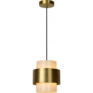 Firmin 20 opal/brass glamour glass pendant lamp Lucide