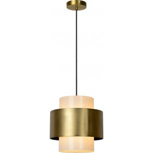 Firmin 30 opal/brass glamour glass pendant lamp Lucide