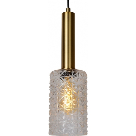 Stylowa Lampa wisząca szklana na listwie Coralie 132 przezroczysto-czarna Lucide do salonu i jadalni