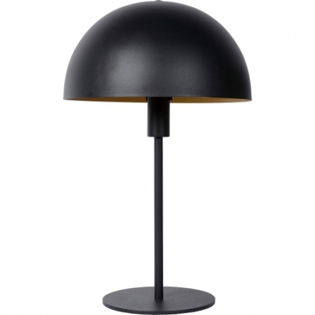 Stylowa Lampa stołowa "grzybek" Siemon czarna Lucide na komodę i do sypialni