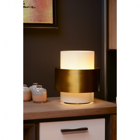 Firmin opal/brass glamour bedroom table lamp Lucide
