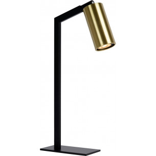 Sybil black&amp;brass adjustable desk lamp Lucide