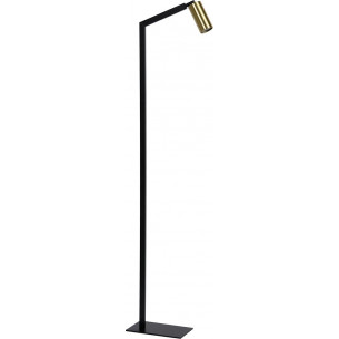 Sybil black&amp;brass adjustable reading floor lamp Lucide