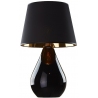 Lampa stołowa szklana z abażurem Lacrima czarna TK Lighting do sypialni.