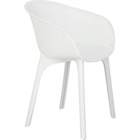 Krzesło do kuchni| Stylowe Krzesło ażurowe kubełkowe Dacun białe Intesi do jadalni