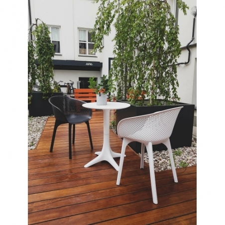 Krzesło do kuchni| Stylowe Krzesło ażurowe kubełkowe Dacun czarne Intesi do jadalni