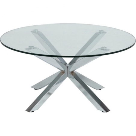 Heaven 82 transparent/chrome modern glass coffee table Actona