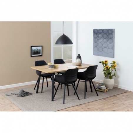 Cenny 160x90 oak&black loft dining table Actona