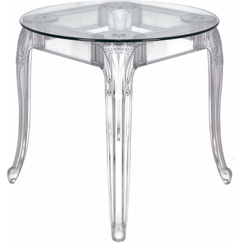 Stół szklany glamour Ghost 80 przezroczysty D2.Design do jadalni