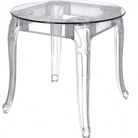 Stół szklany glamour Ghost 80 przezroczysty D2.Design do jadalni