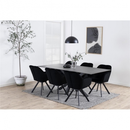 Heaven 160x90 black modern dining table Actona