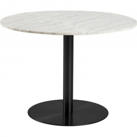 Corby 105 white&black marble one leg dining table Actona