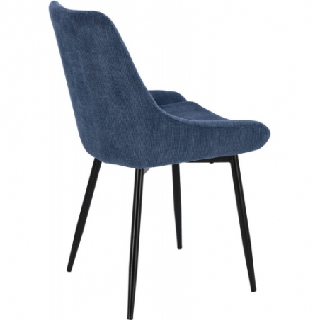 Wygodne krzesło. Stylowe Krzesło sztruksowe Floyd niebieskie Intesi do kuchni i jadalni