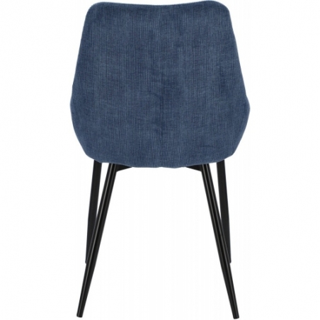 Wygodne krzesło. Stylowe Krzesło sztruksowe Floyd niebieskie Intesi do kuchni i jadalni