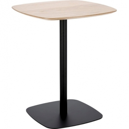 Mizo 60x60 oak&black one leg dining table Intesi