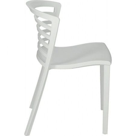 Krzesło na taras. Stylowe Krzesło plastikowe ogrodowe Muna białe Intesi