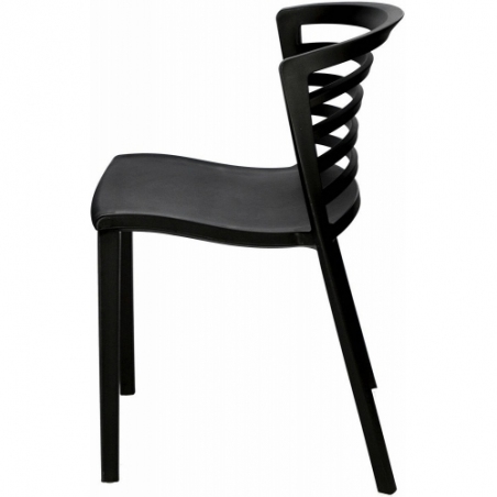 Krzesło do kuchni| Stylowe Krzesło plastikowe ogrodowe Muna czarne Intesi do jadalni